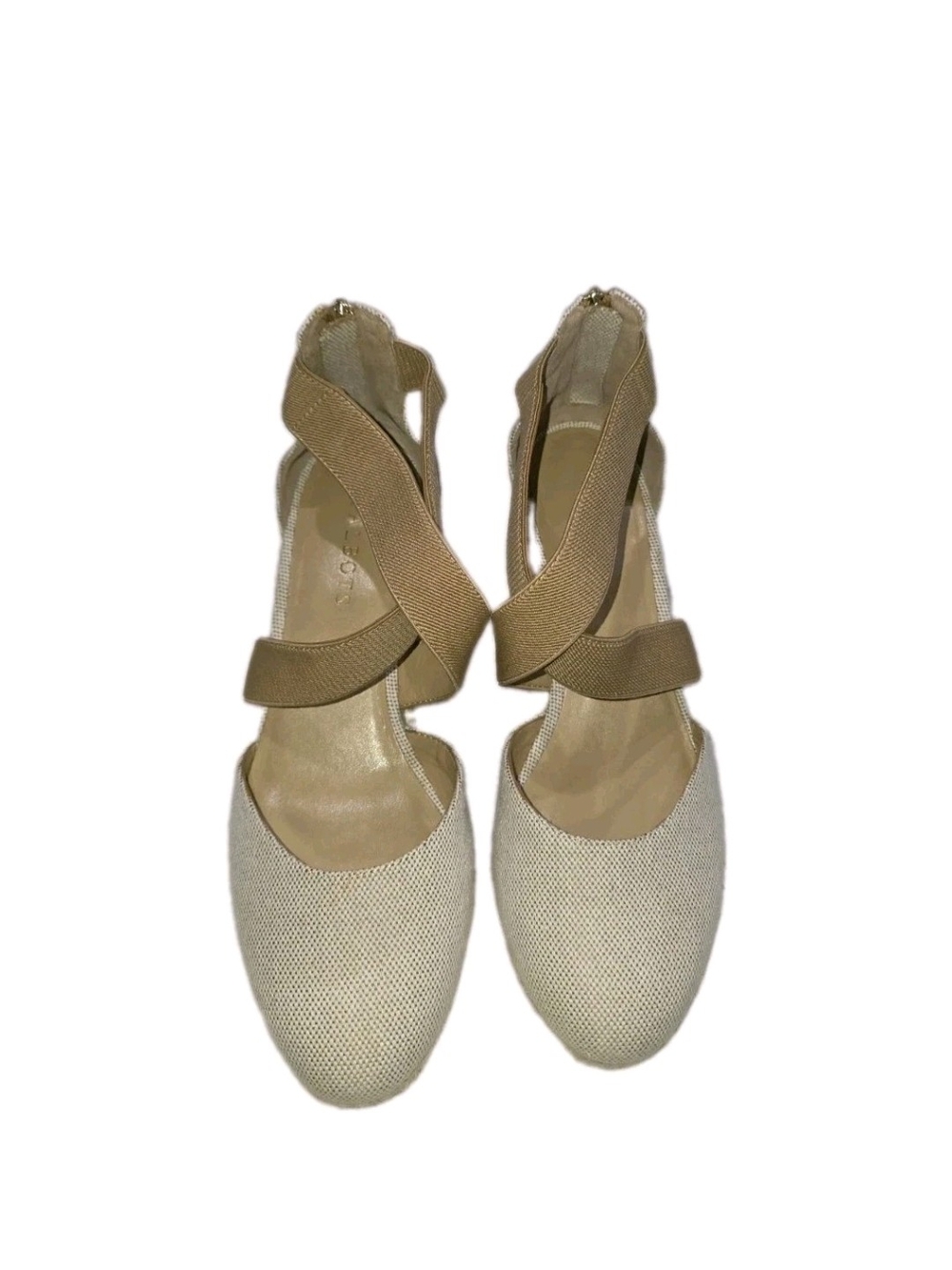 Talbots Lyndsay Linen Espadrille Wedges Sz 9